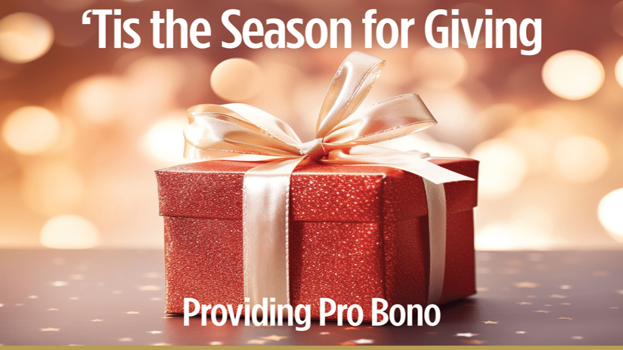 Tis the Season for Giving Providing Pro Bono